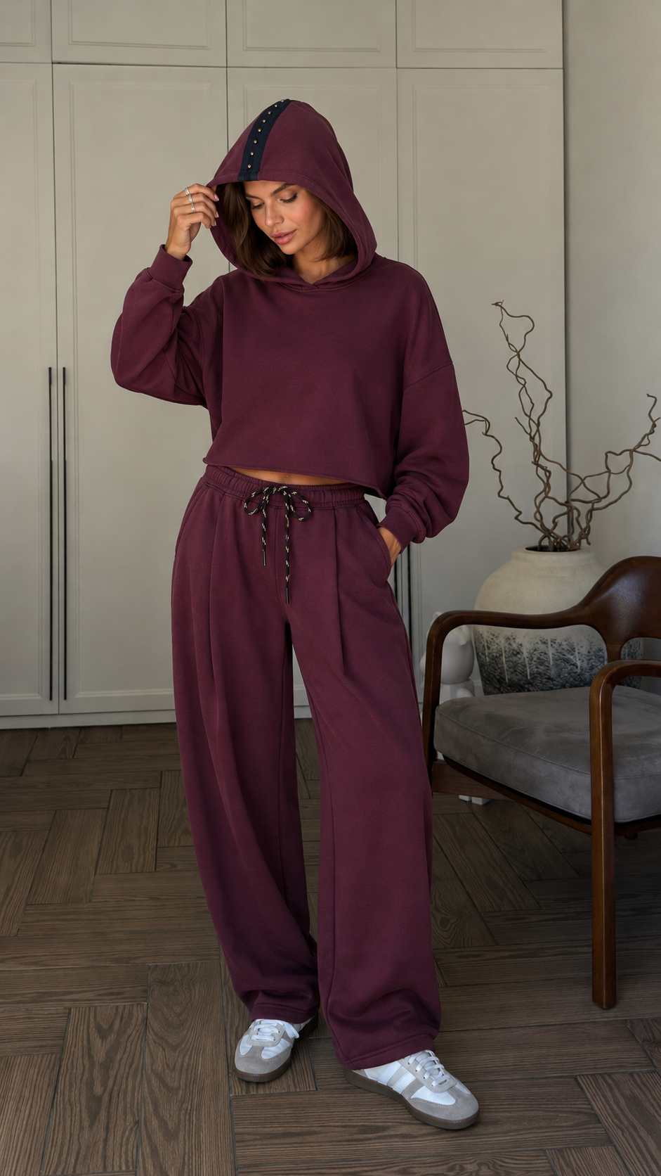 Bluza Oversize Cropped z Kapturem