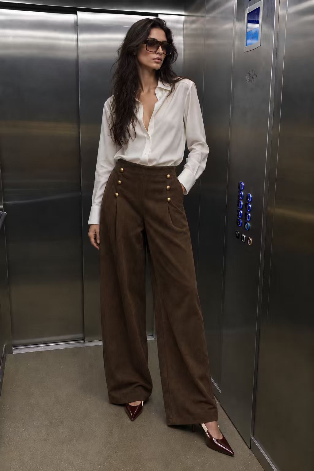Spodnie Wide Leg z Plisami
