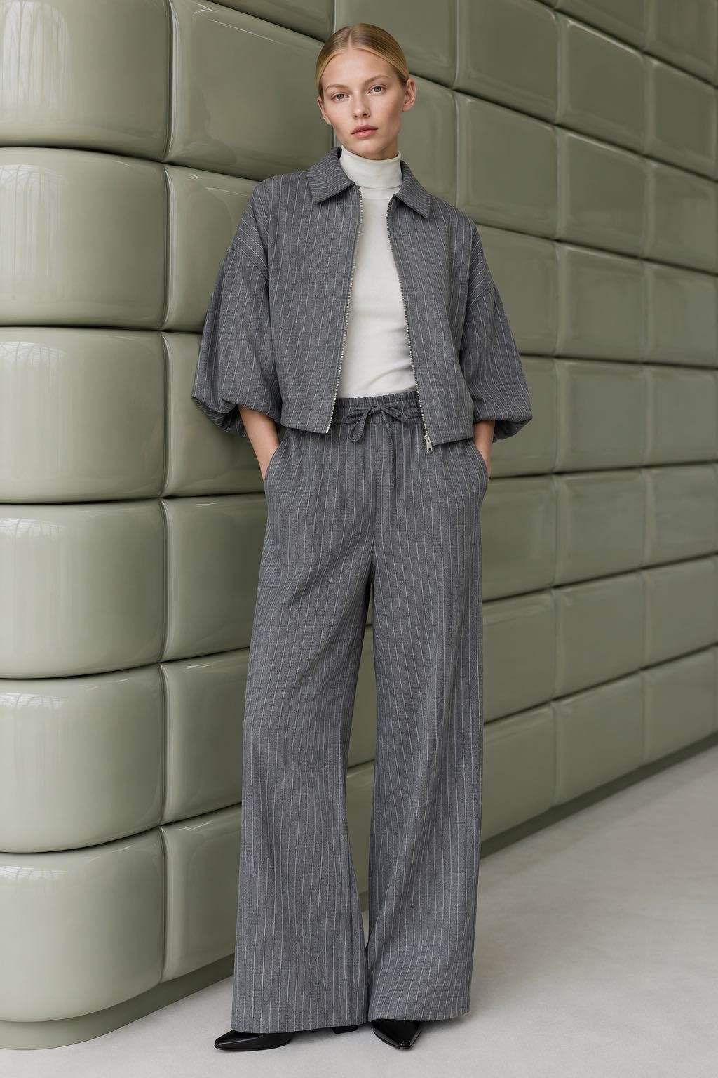 Spodnie Wide Leg Paski