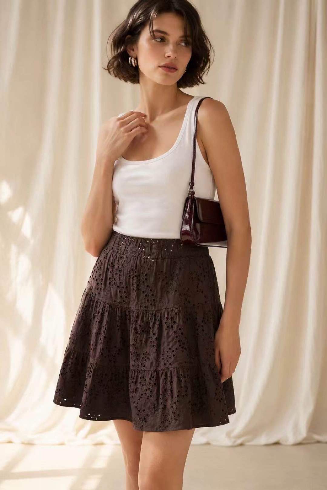 Spódnica mini z falbanami