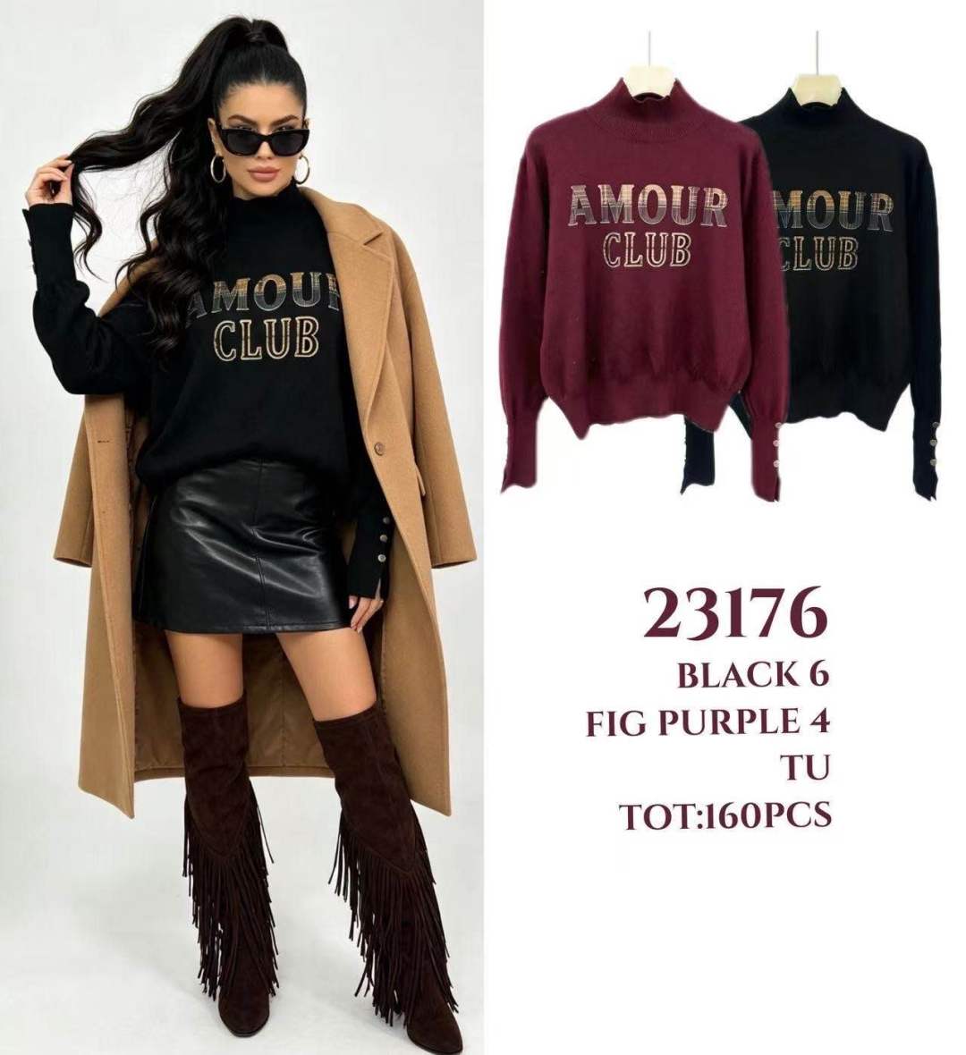 Sweter półgolf z guzikami