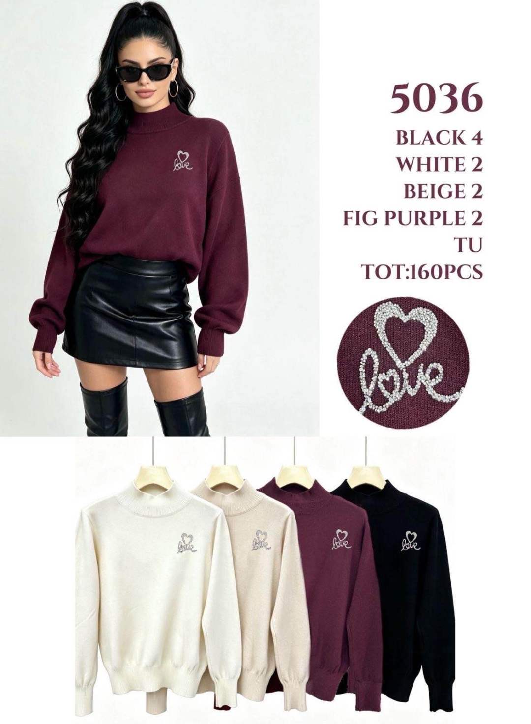 Sweter Luźny Półgolf