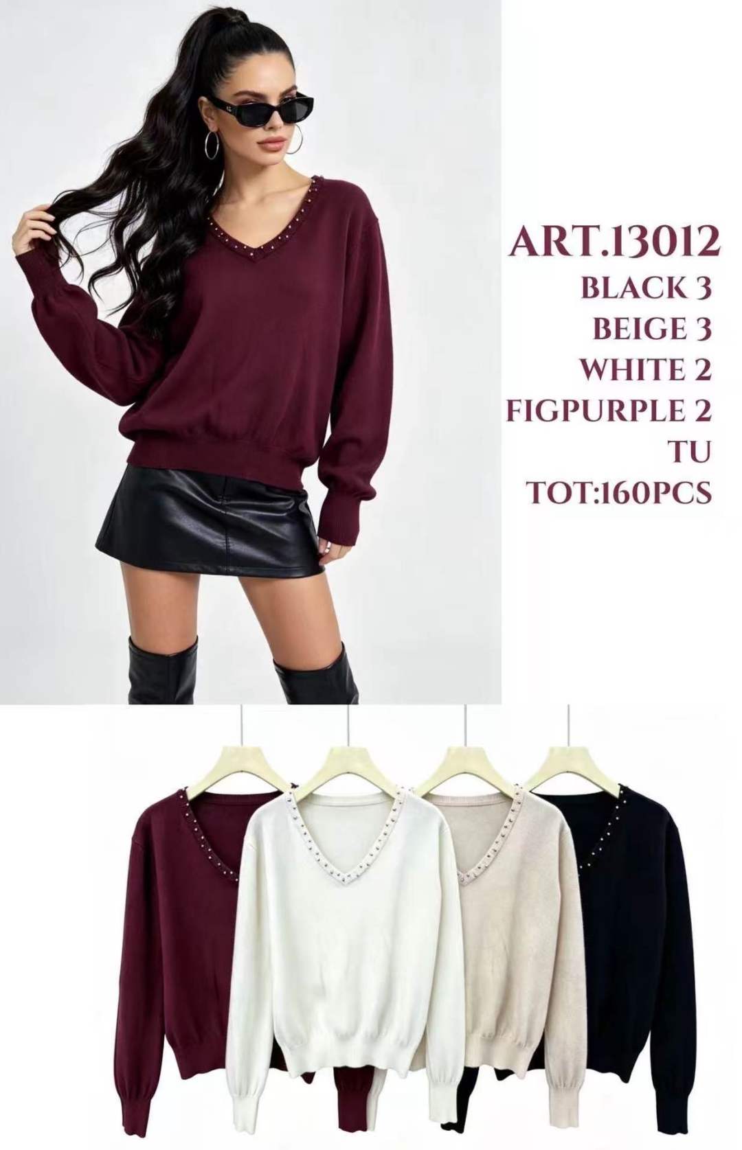 Sweter Luźny z Ćwiekami