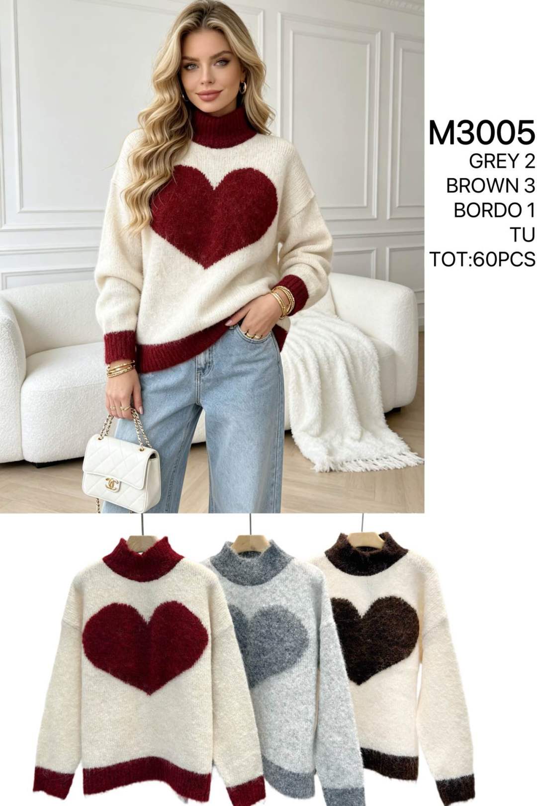 Sweter z Golfem Luźny