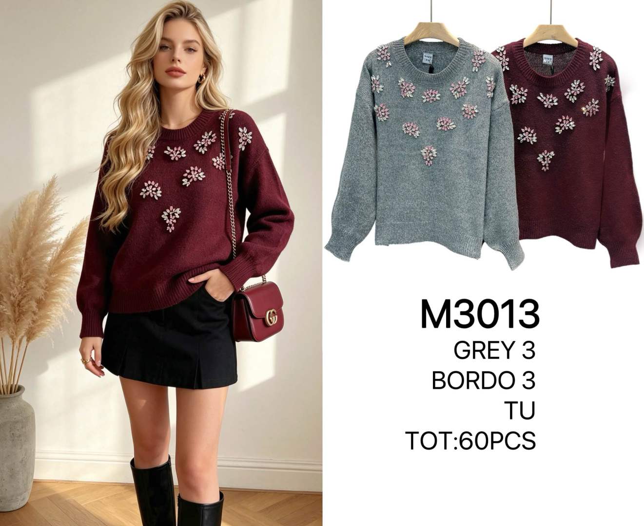 Sweter Regular Z Haftem