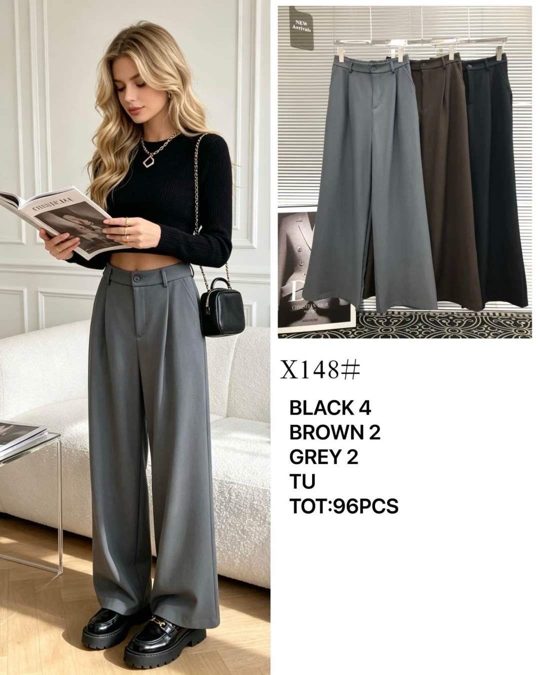 Spodnie Wide Leg z Plisami