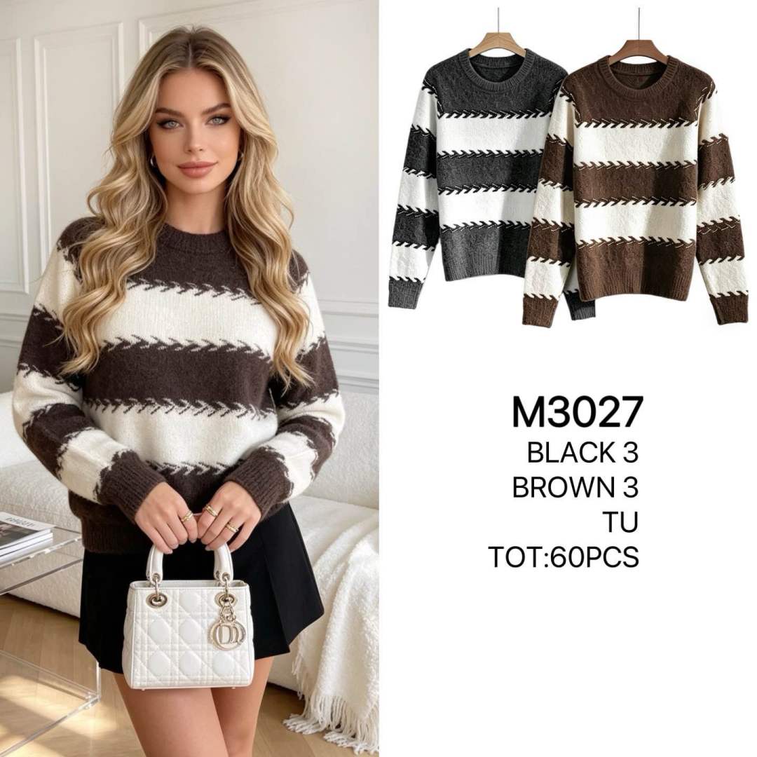 Sweter Prosty w Paski