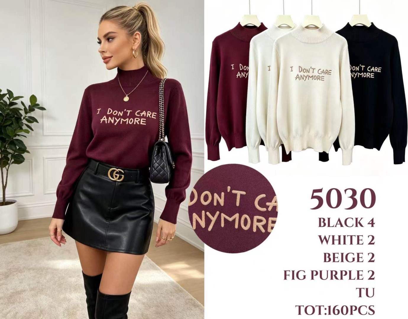 Sweter Półgolf Prosty