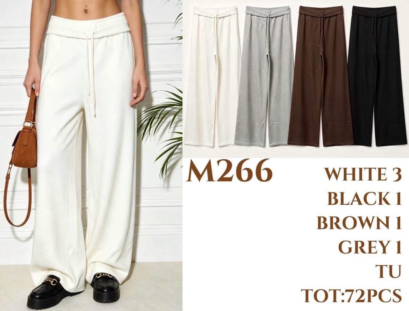 Spodnie Wide Leg z Trokiem
