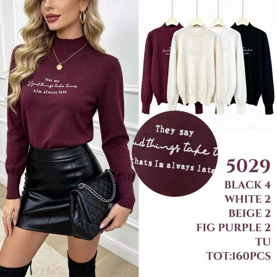 Sweter Półgolf Prążkowany