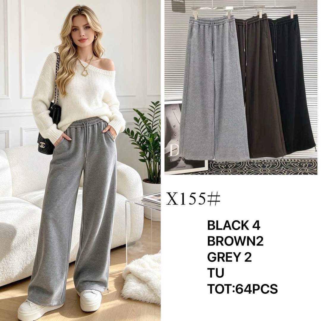 Spodnie Wide Leg z Troczkiem