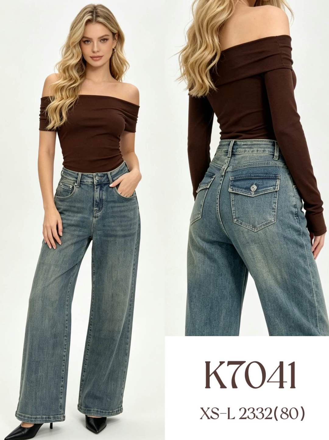 Spodnie Wide Leg z Wysokim Stanem