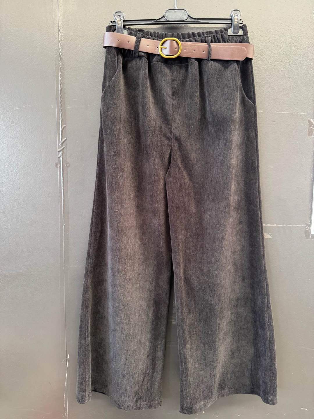 Spodnie Wide Leg z Pasekiem