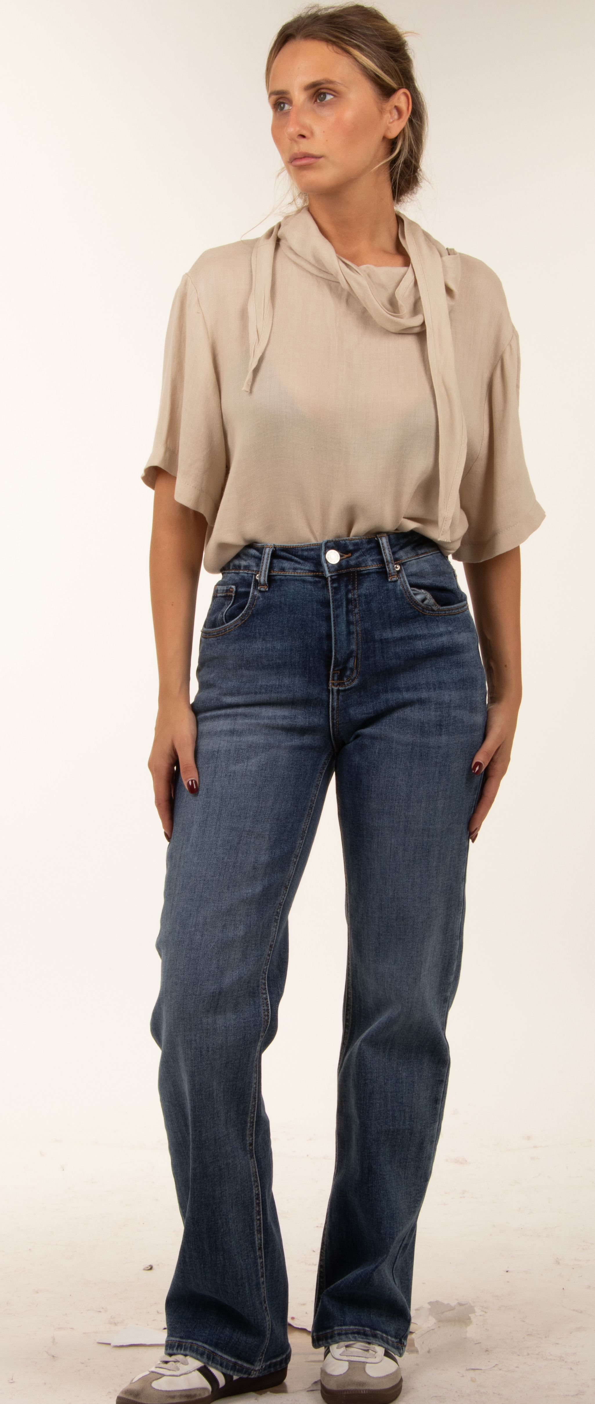 Spodnie Jeans Flare Z Wysokim Stanem