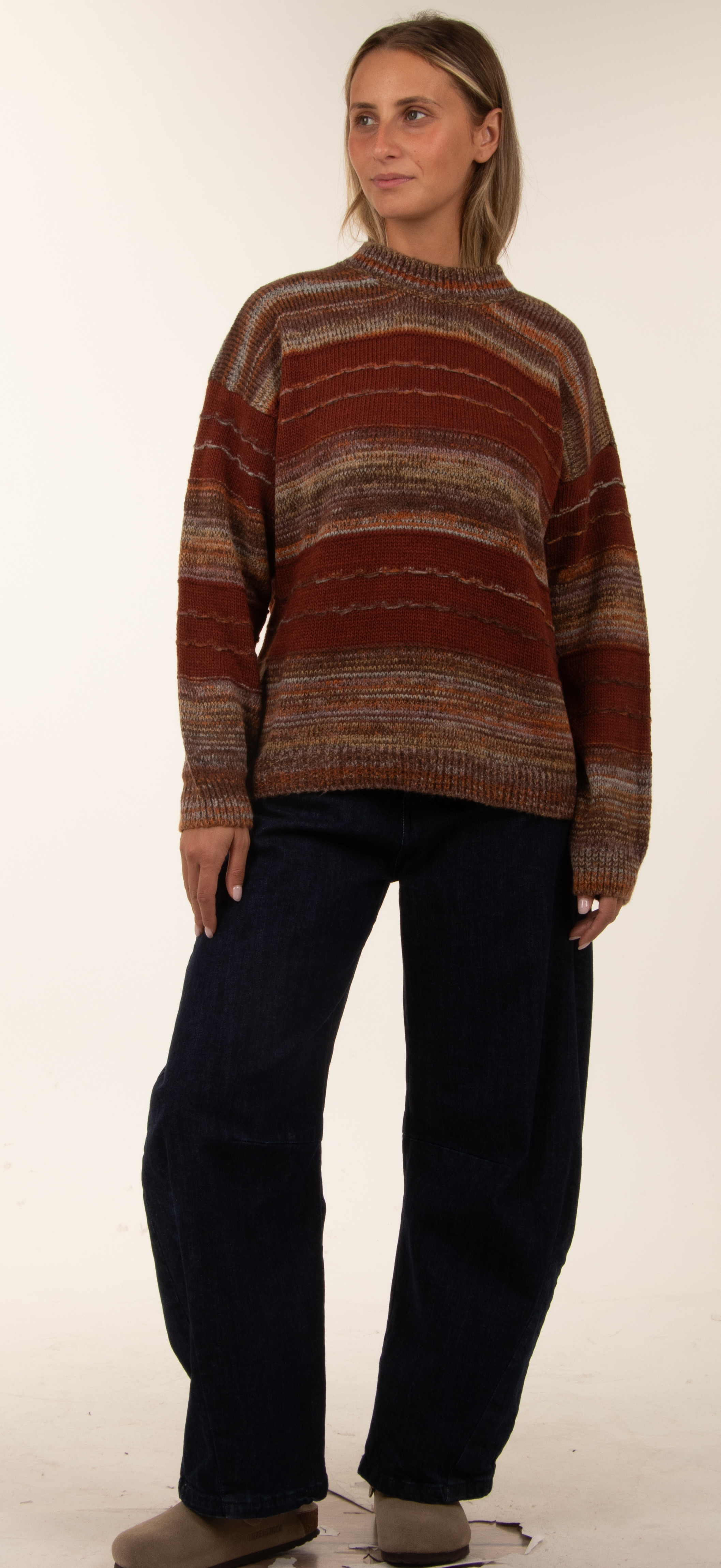 Sweter luźny w paski