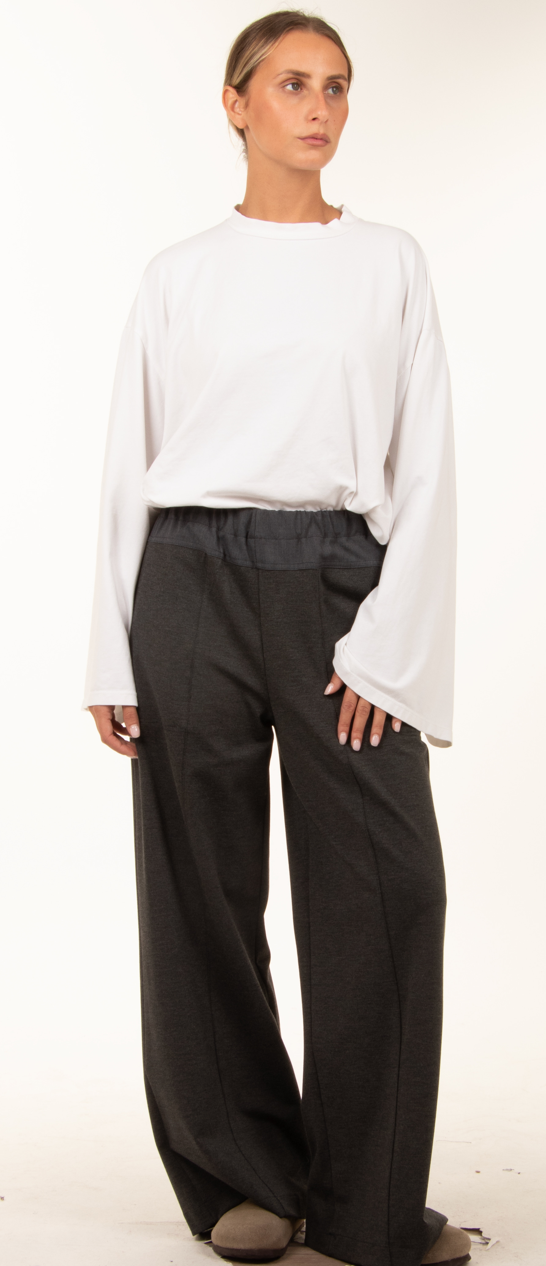 Spodnie Wide Leg Wysoki Stan
