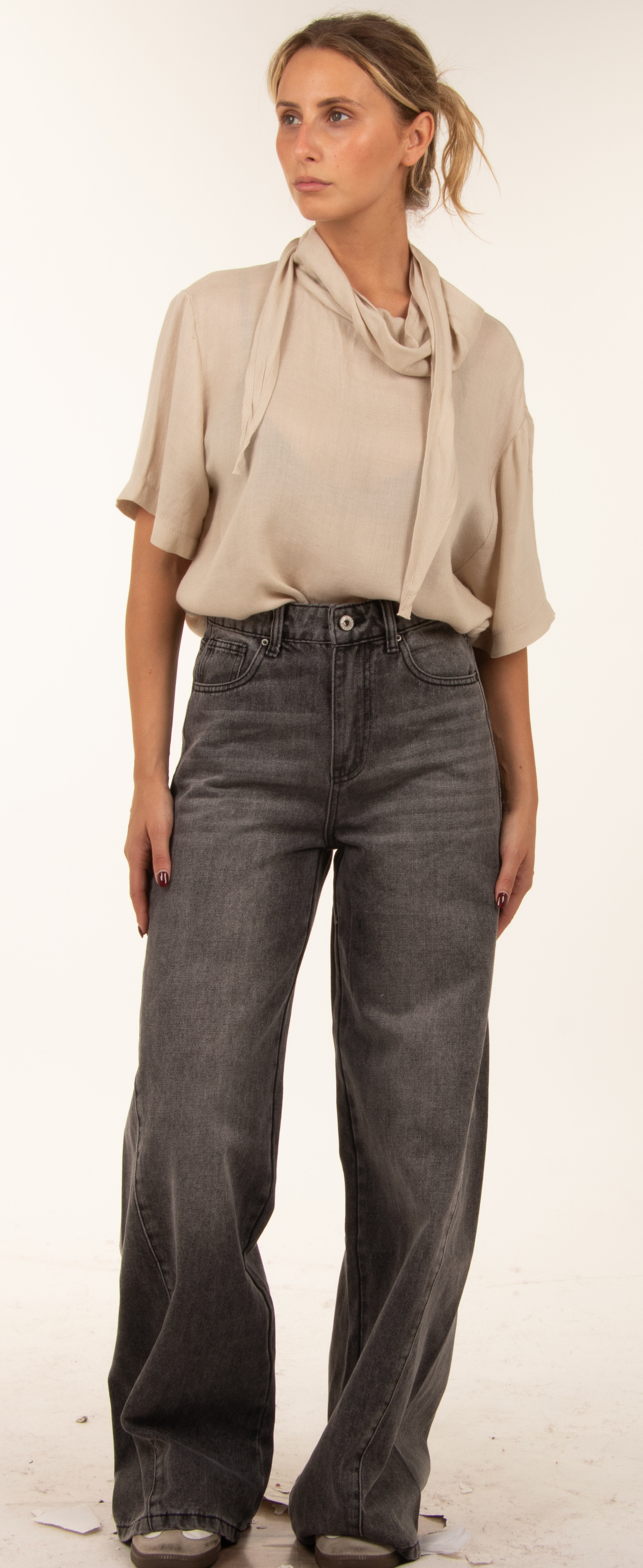 Spodnie Wide Leg Wysoki Stan