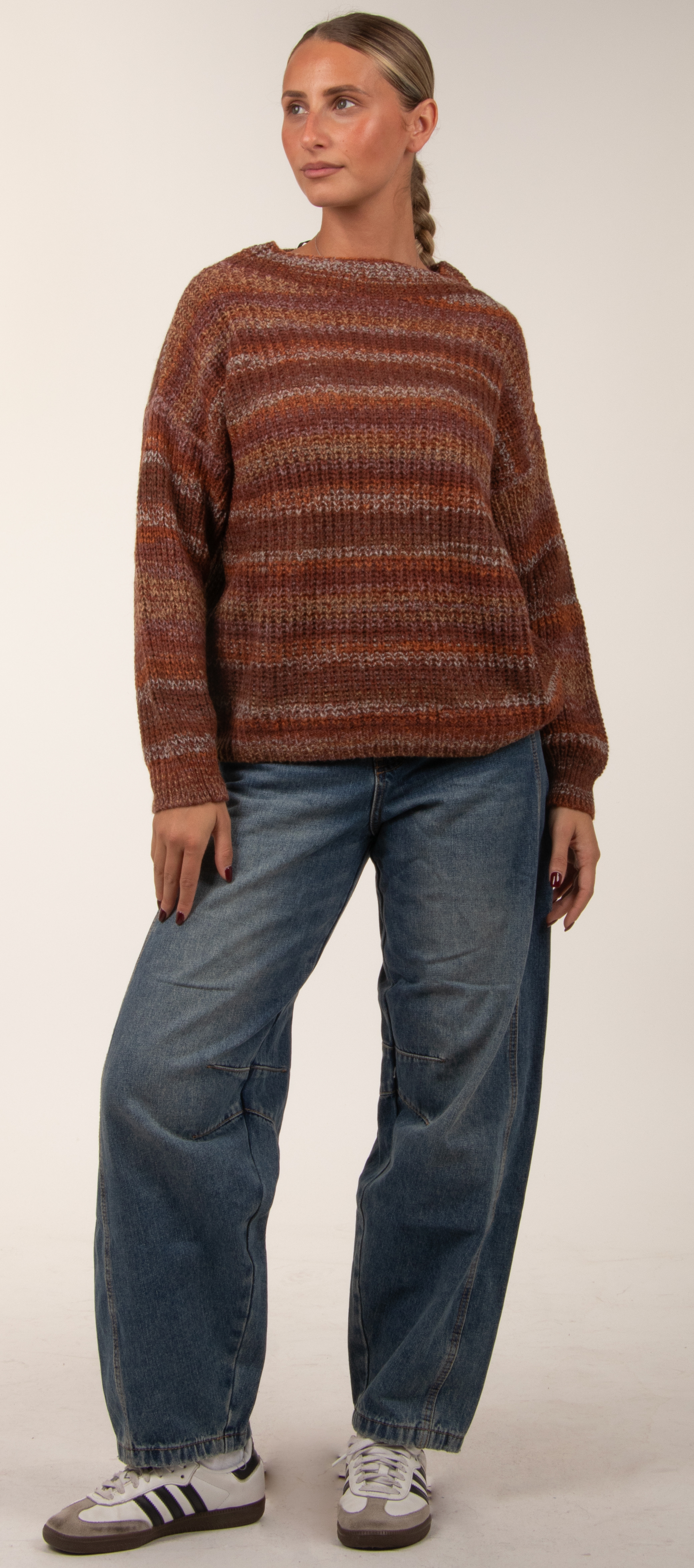 Sweter Luźny W Paski