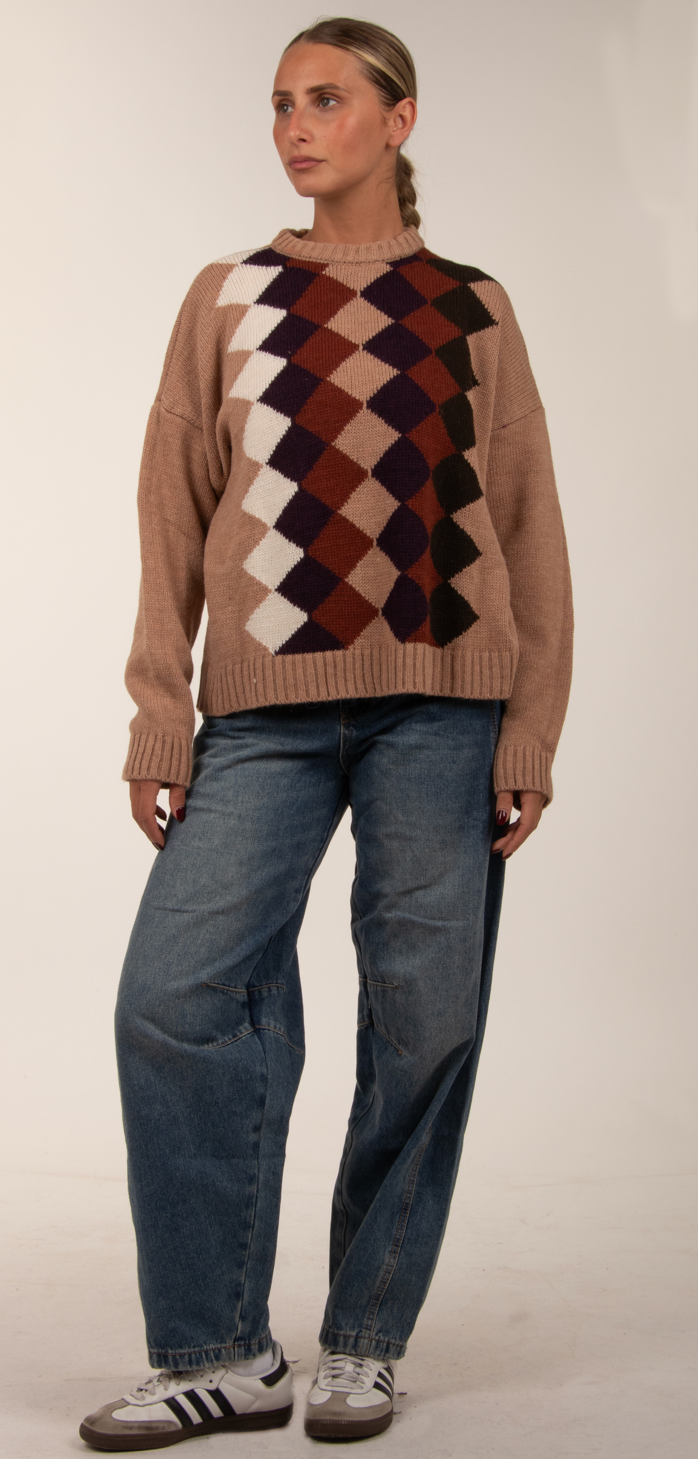 Sweter Luźny z Romby