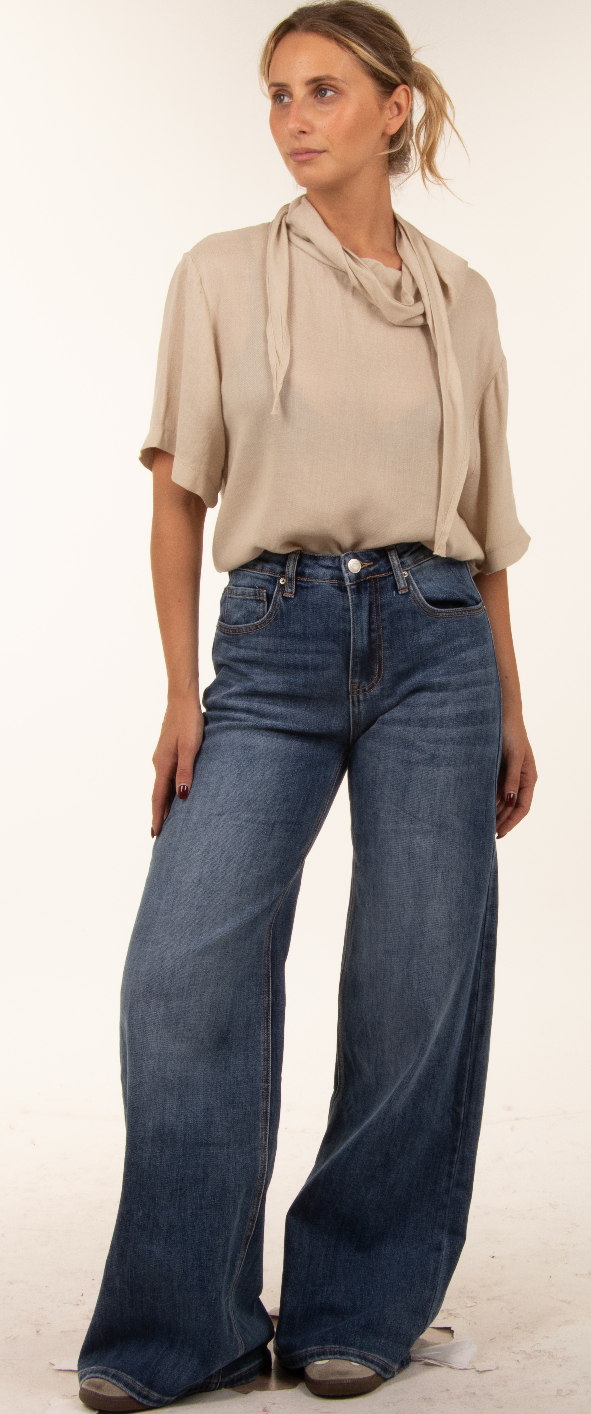 Spodnie Jeans Szeroka Nogawka