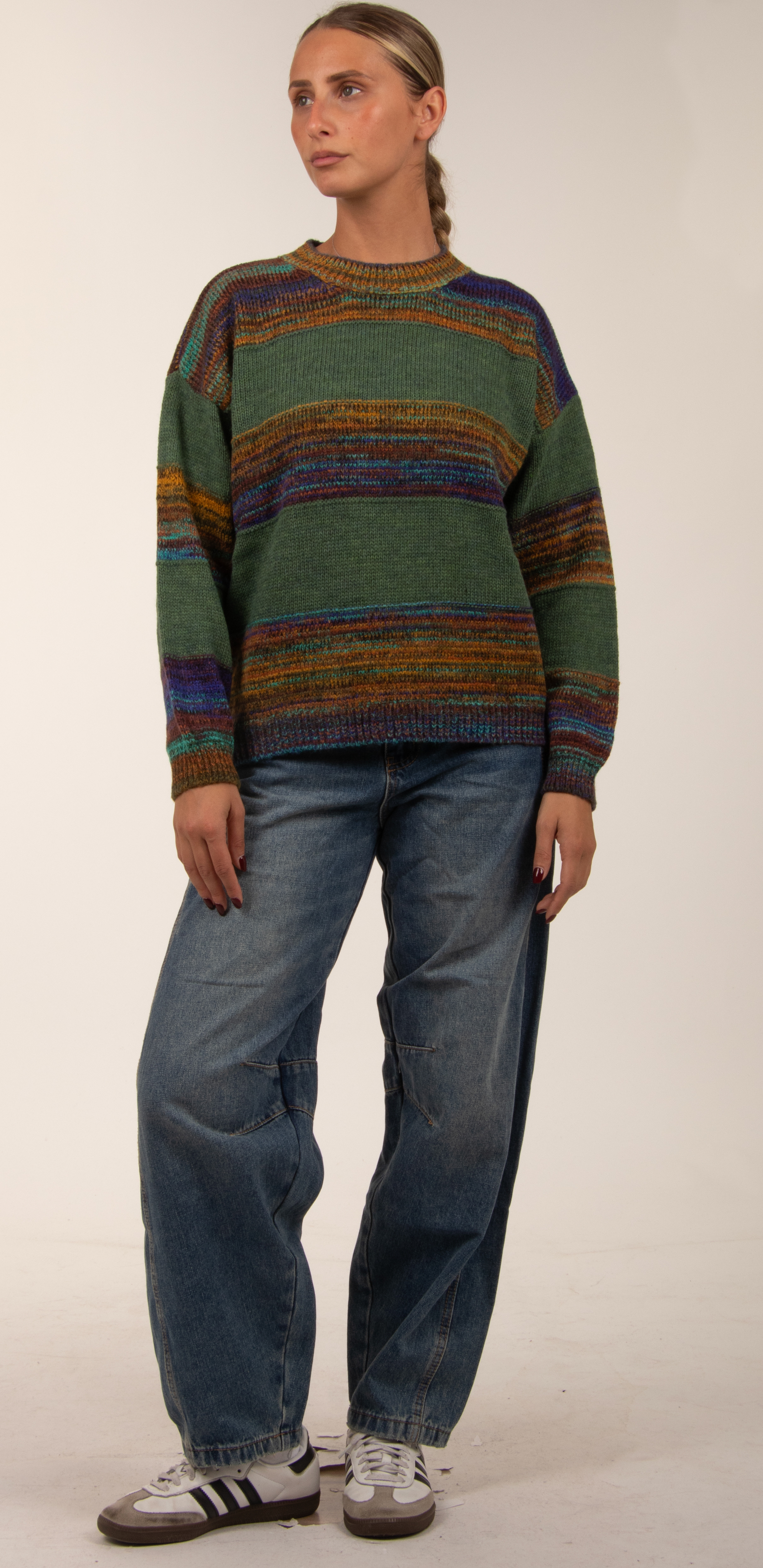 Sweter Luźny z Paskami