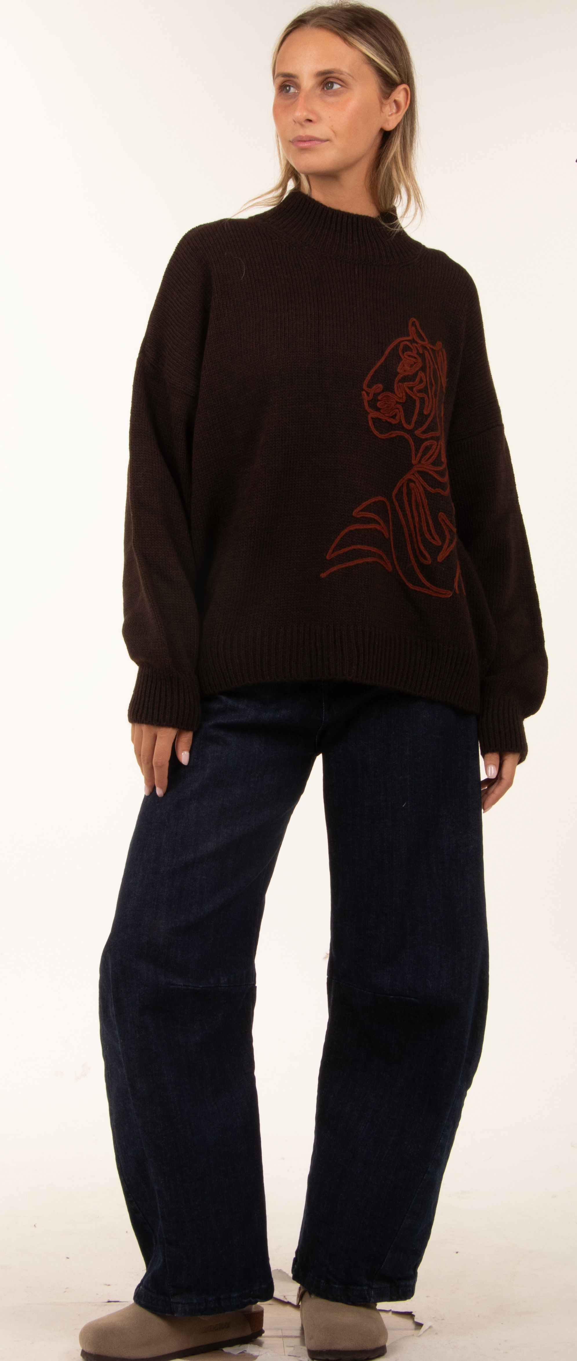 Sweter Oversize z Półgolfem