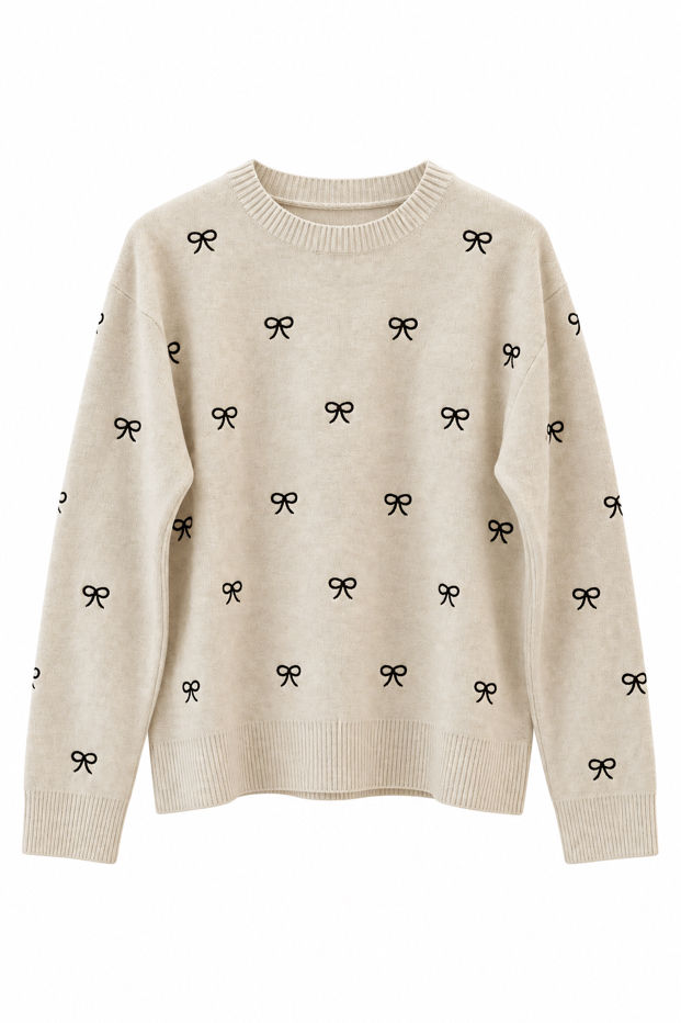 Sweter Regularny z Mikro Wzorem