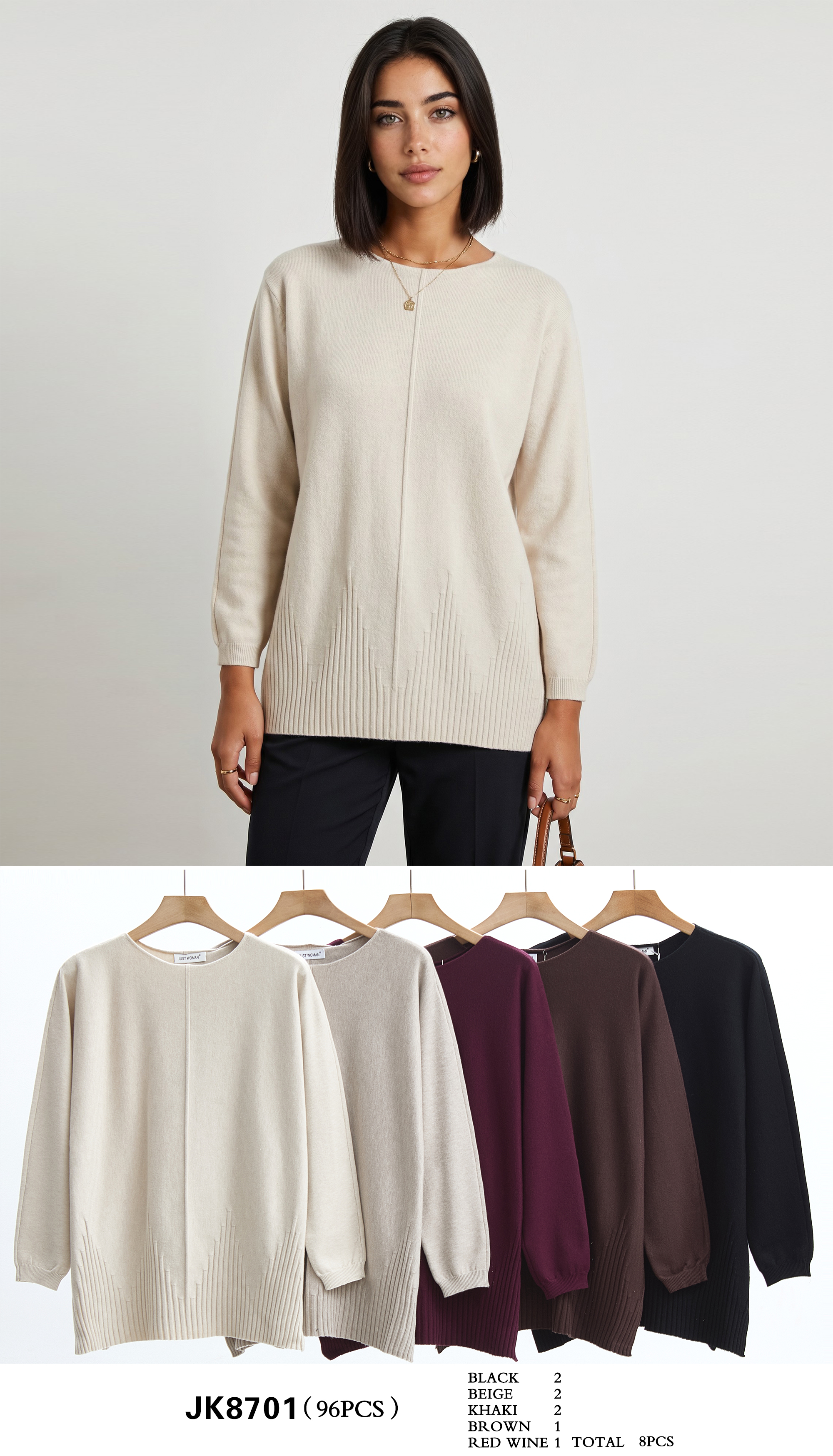 Sweter wydłużony z plisą