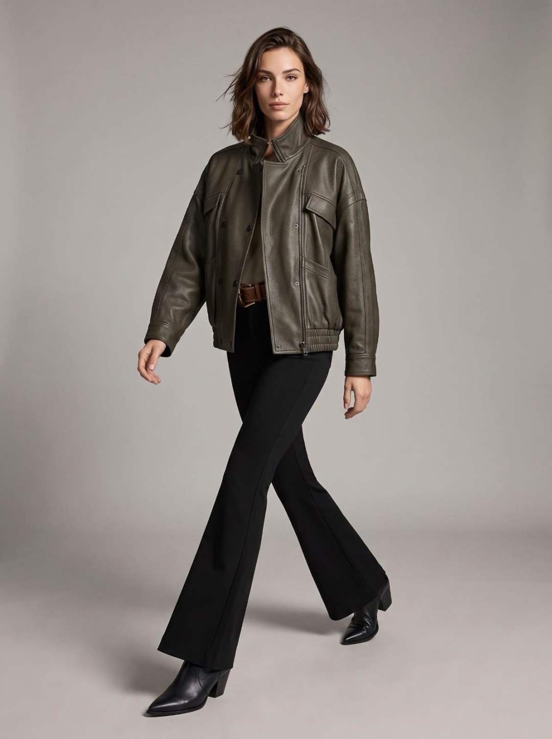 Kurtka Oversize ze Stójką