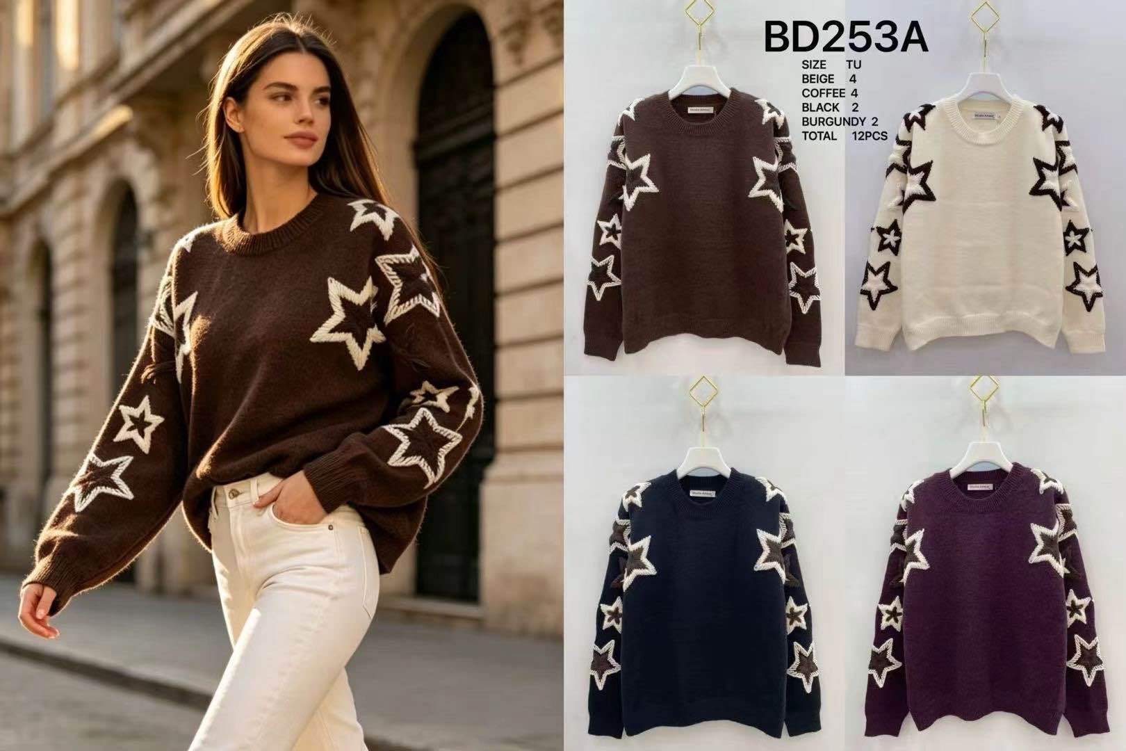Sweter z geometrycznym wzorem