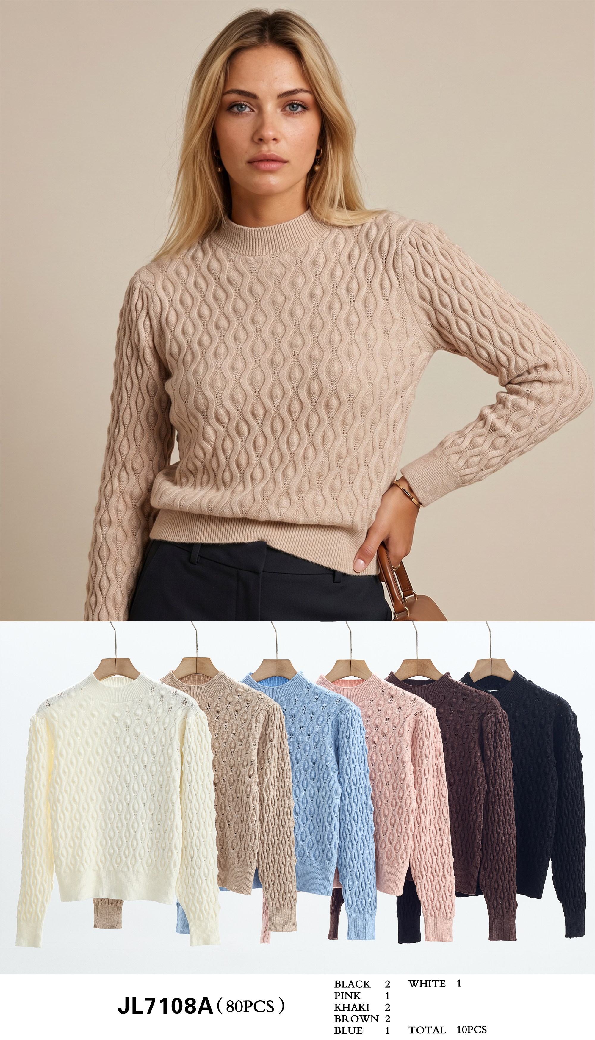 Sweter z Półgolfem Warkocz