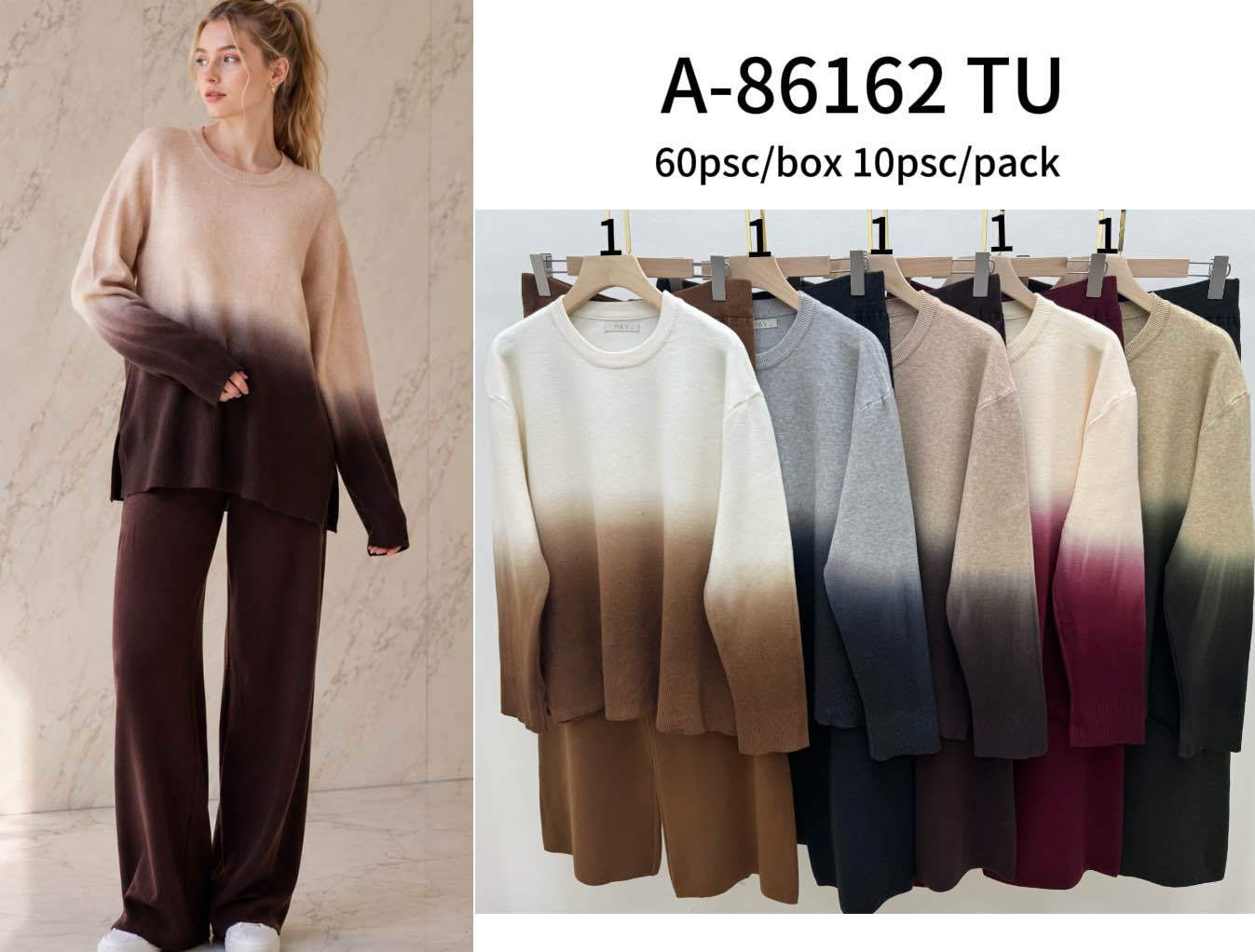 Komplet Luźny Longline z Troczkami