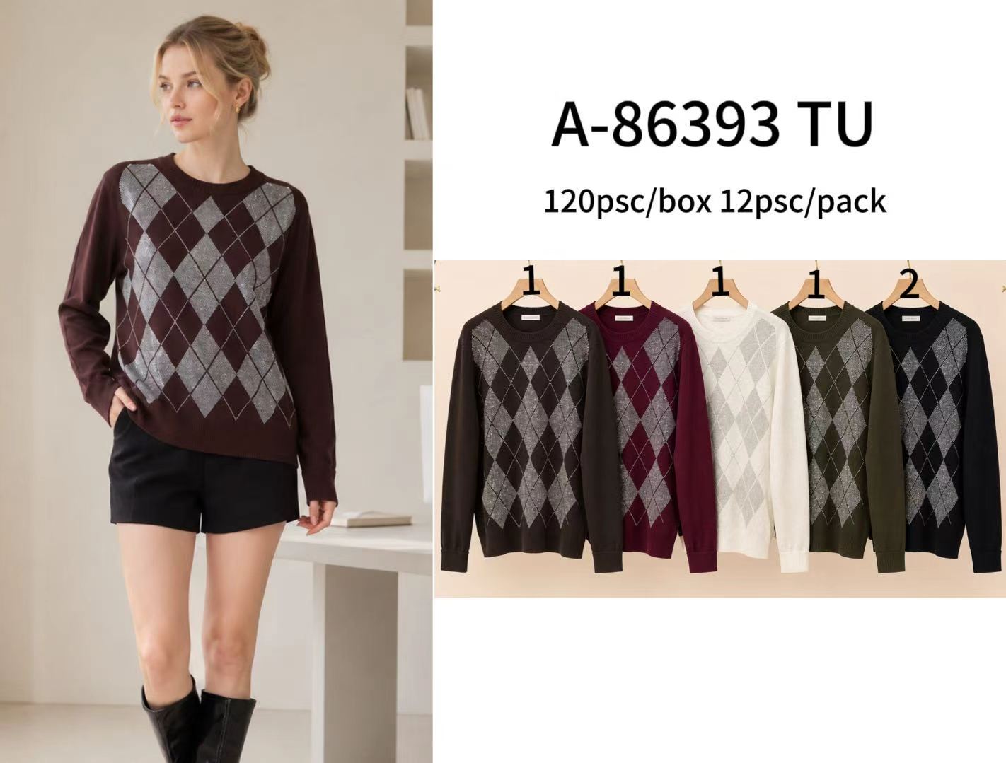 Sweter z rombami klasyczny