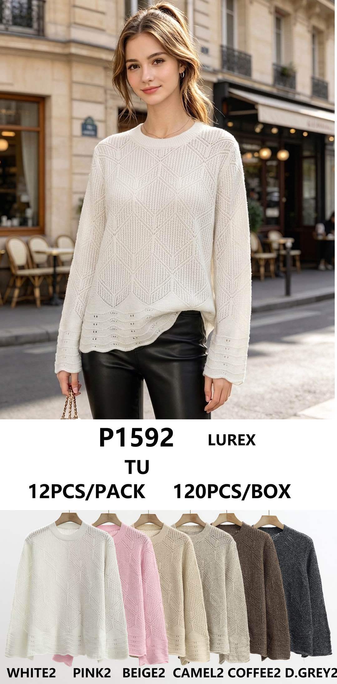 Sweter z Falbaną Geometryczny