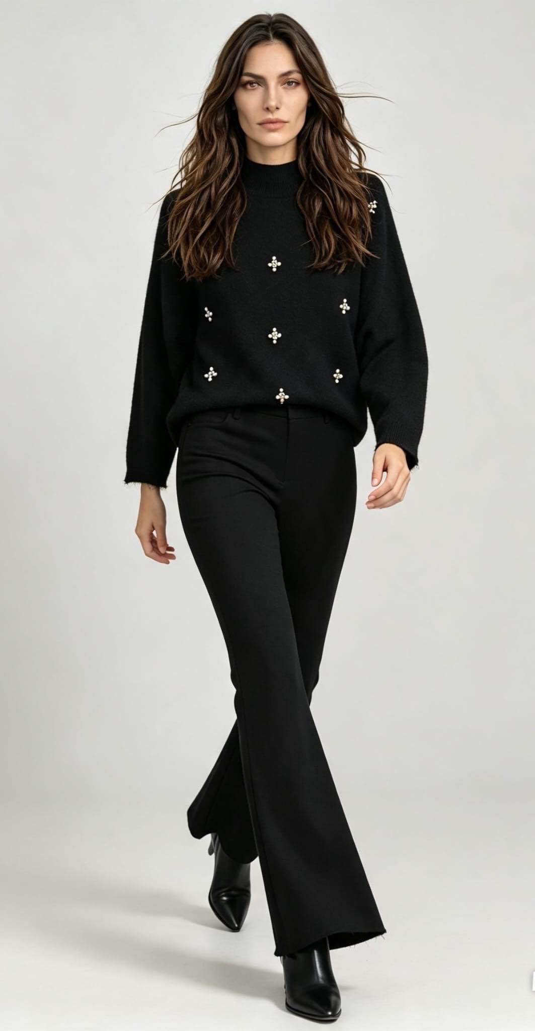 Sweter Luźny Z Golfem