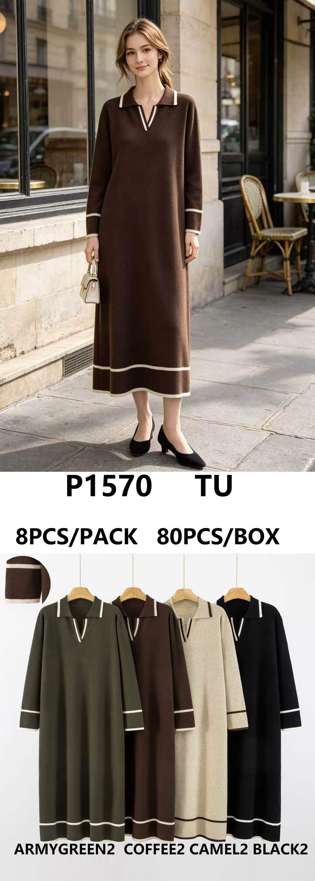 Sukienka sweterkowa midi polo