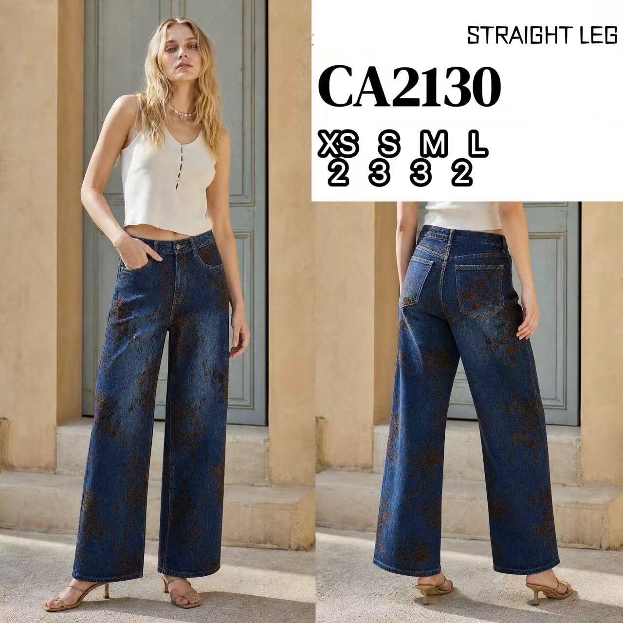 Spodnie Straight Leg z Wysokim Stanem