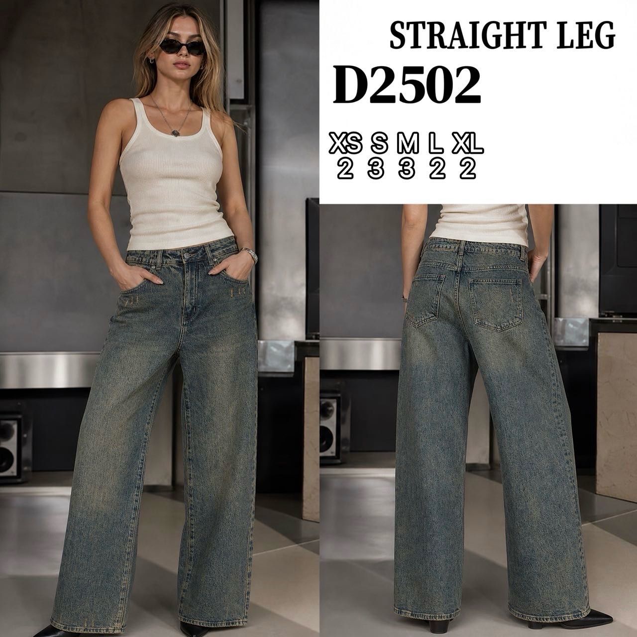 Spodnie Jeans Prosta Nogawka
