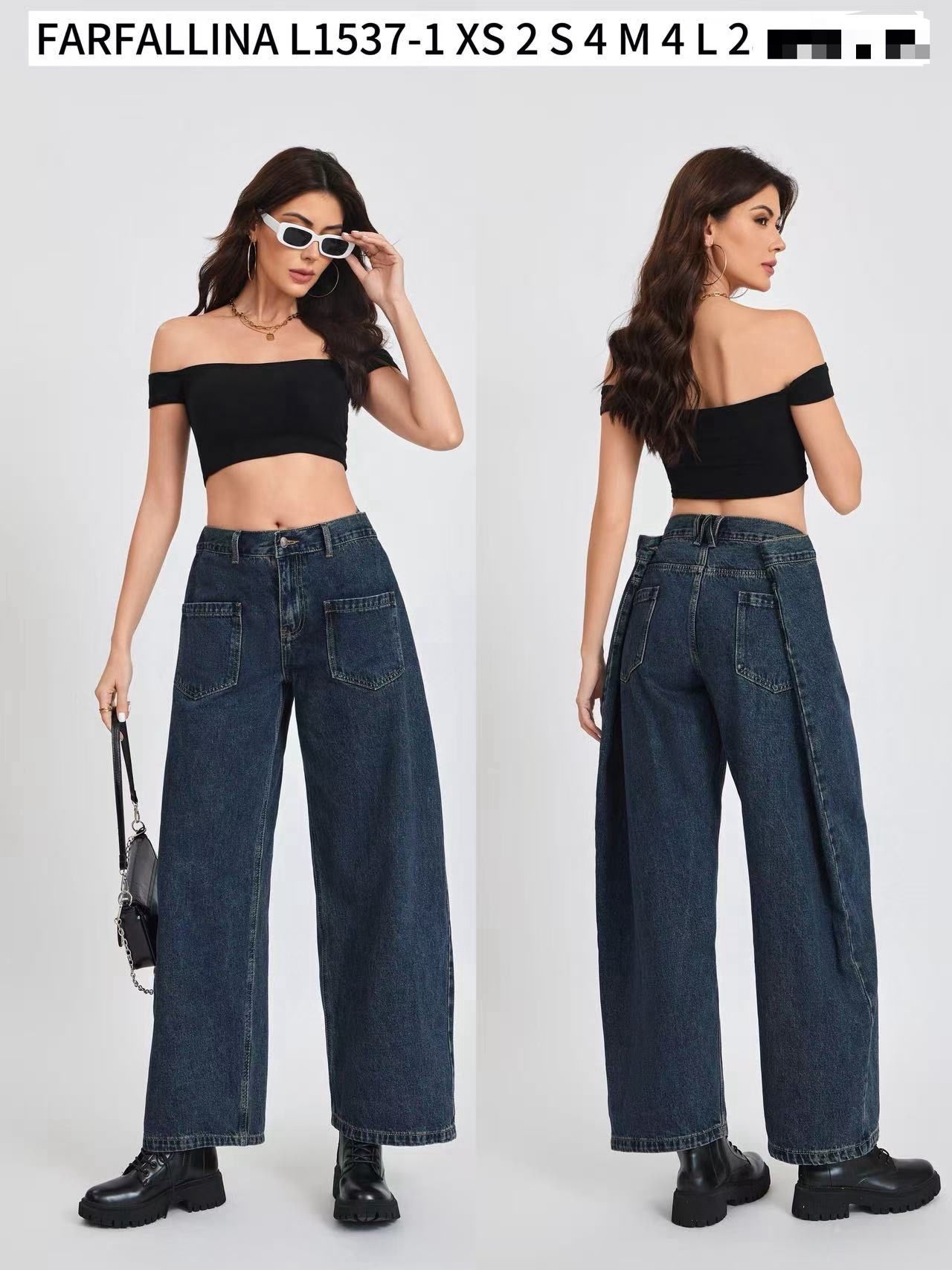 Spodnie Wide Leg Wysoki Stan
