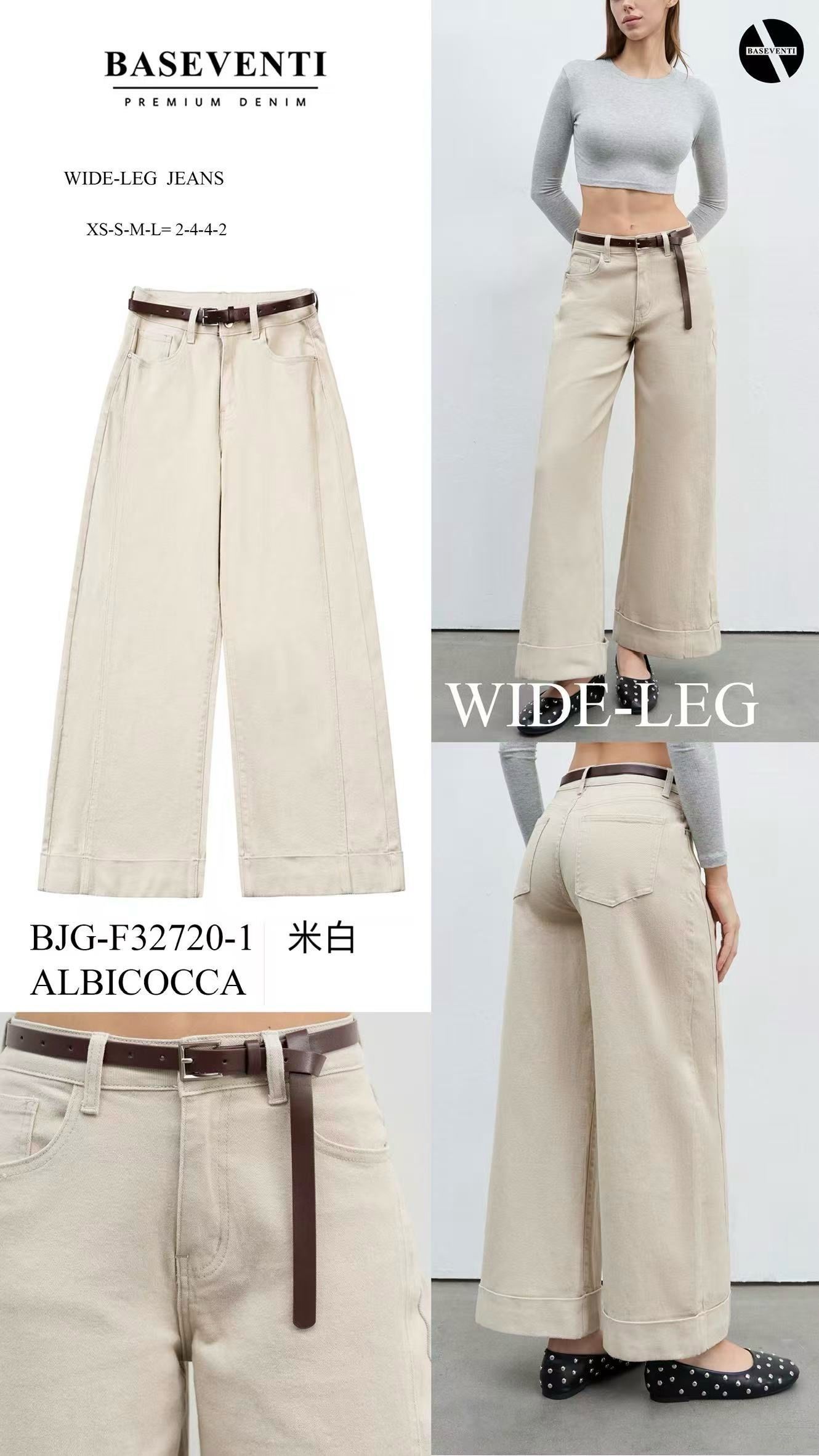 Spodnie Wide Leg Wysoki Stan