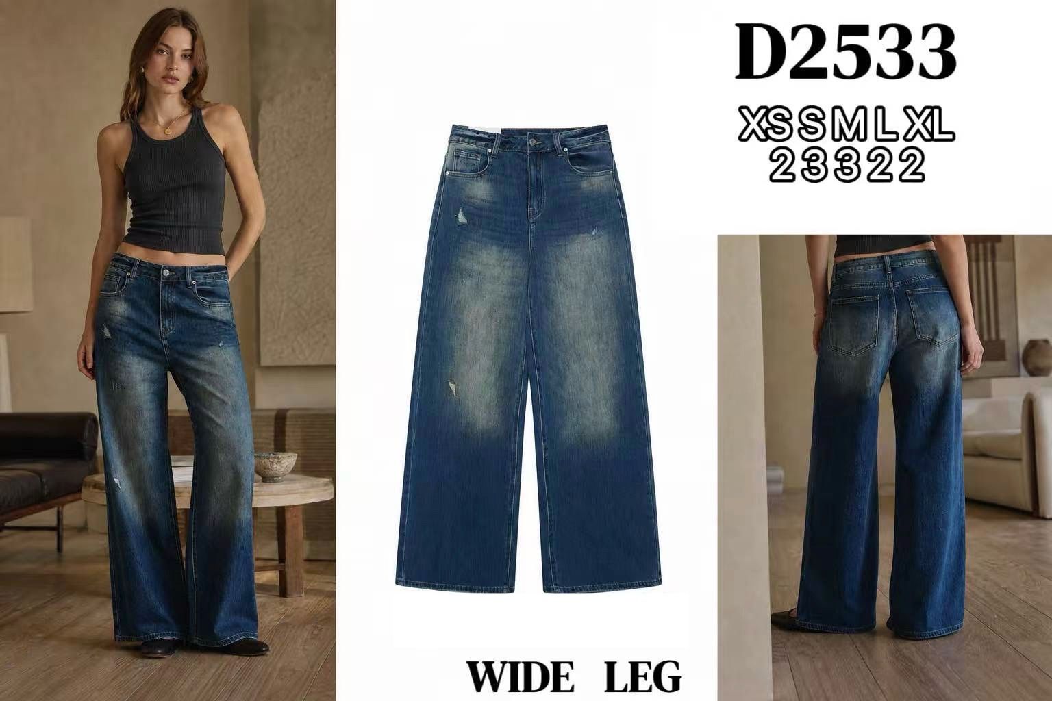 Spodnie Jeans Regular Wide Leg