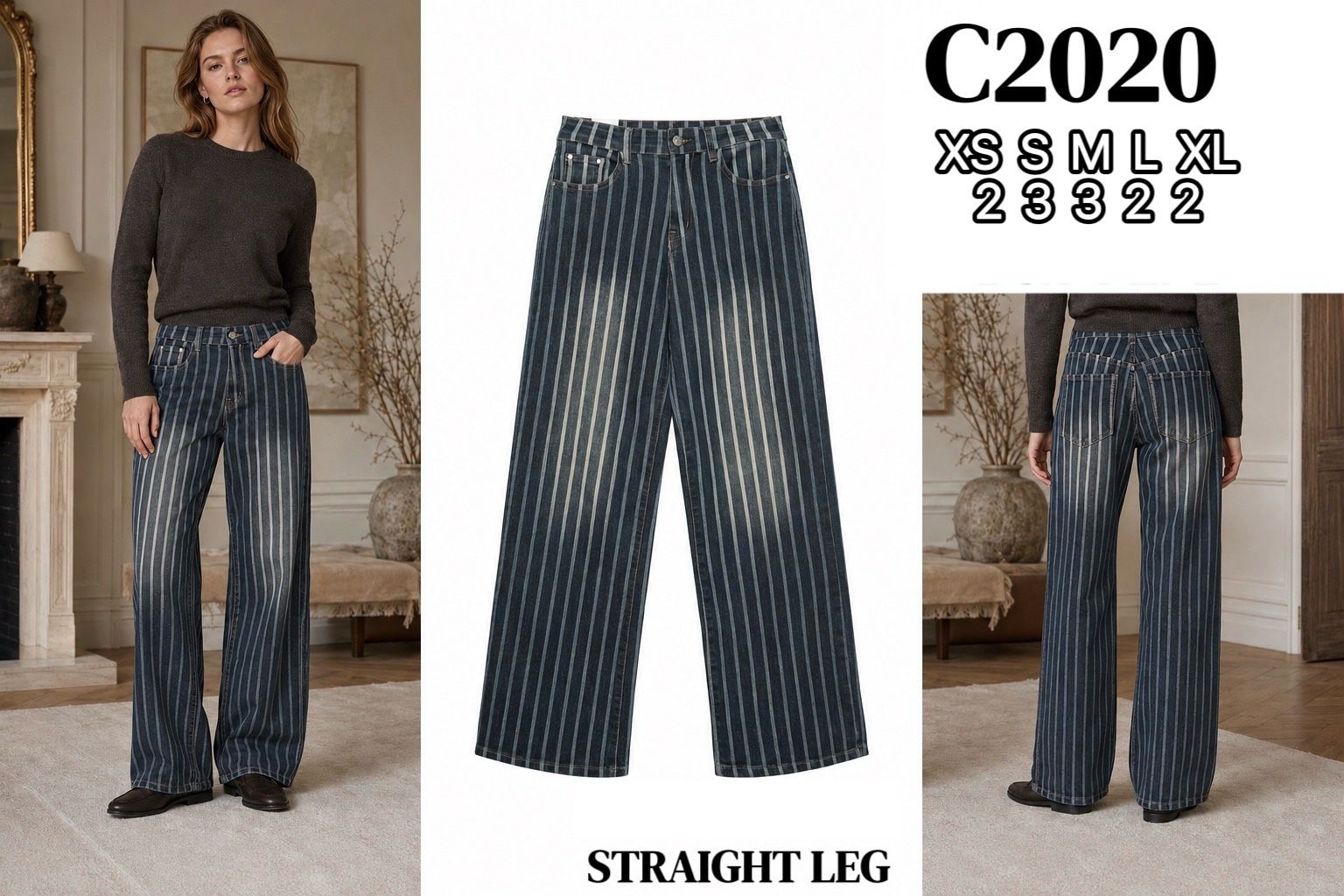 Spodnie Straight Leg z Kieszeniami