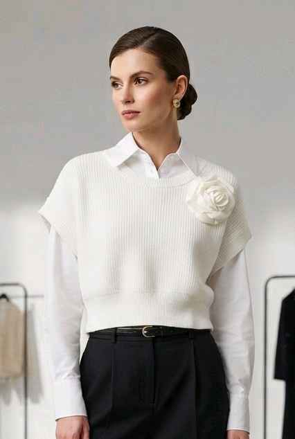 Sweter Cropped z Kokardą