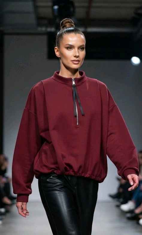 Bluza Oversize z Półgolfem