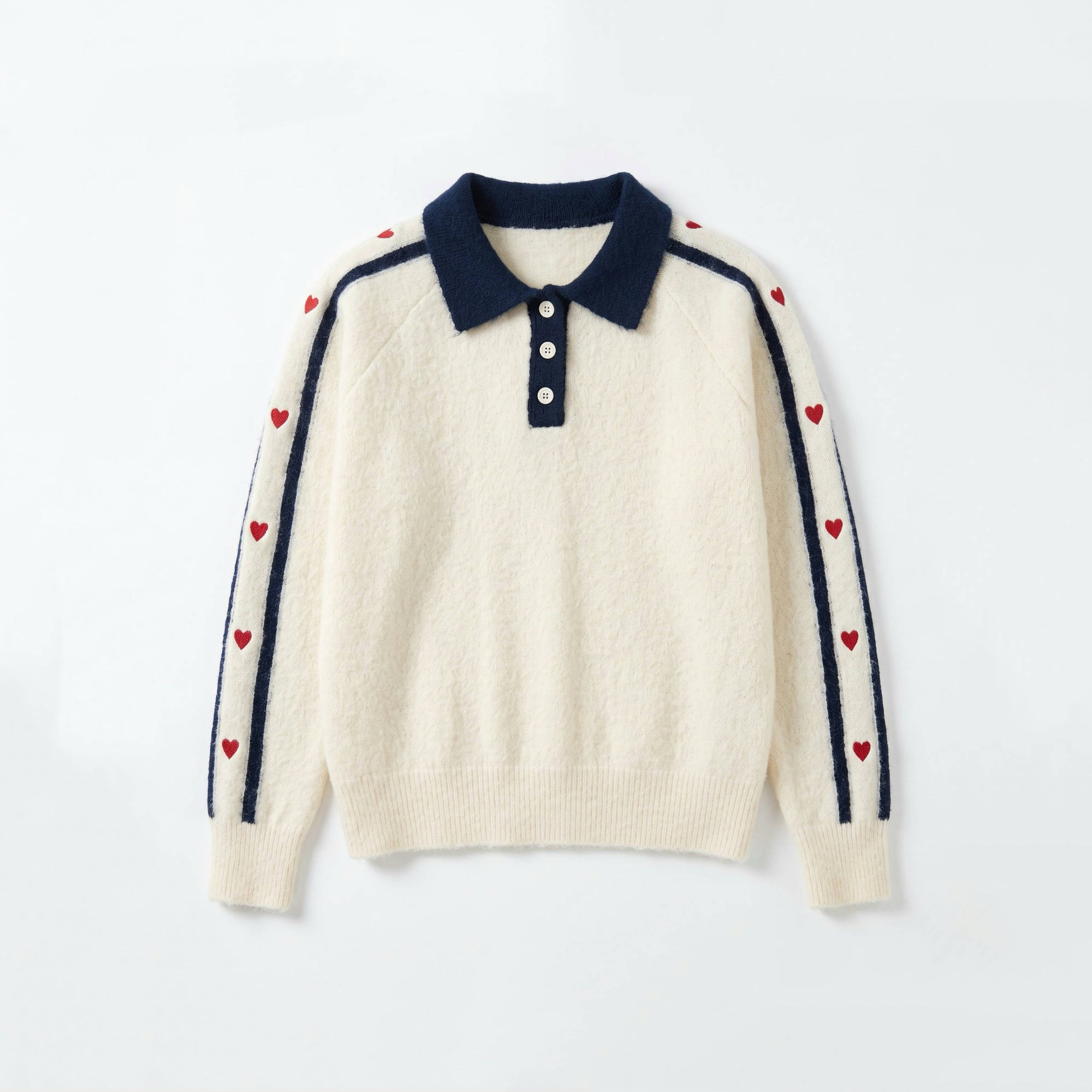 Sweter Polo Z Ozdobnymi Guzikami