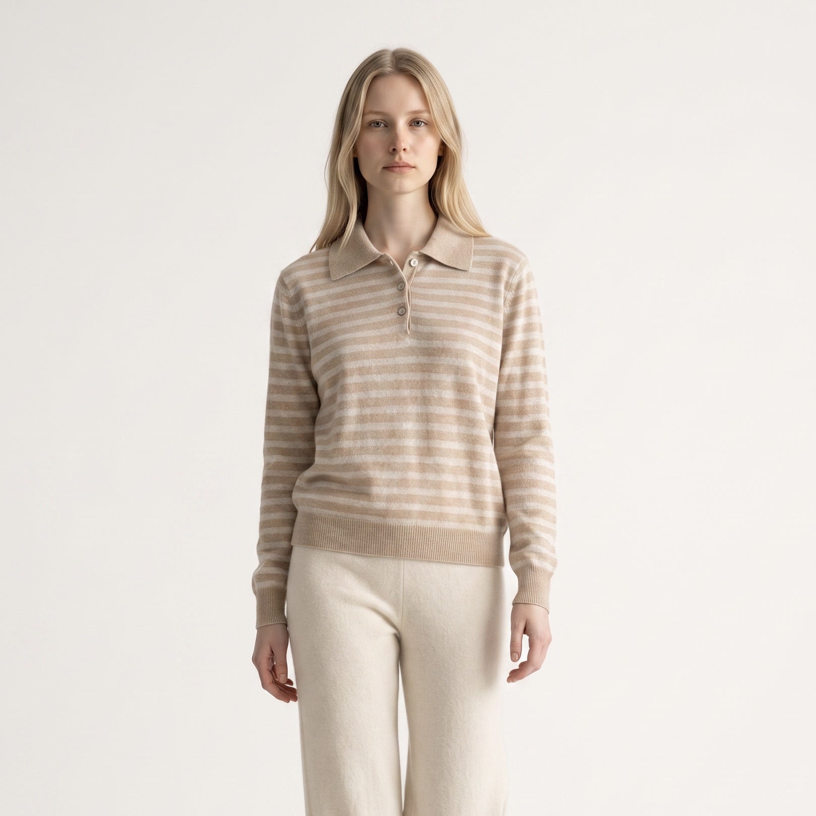 Sweter Polo w Paski
