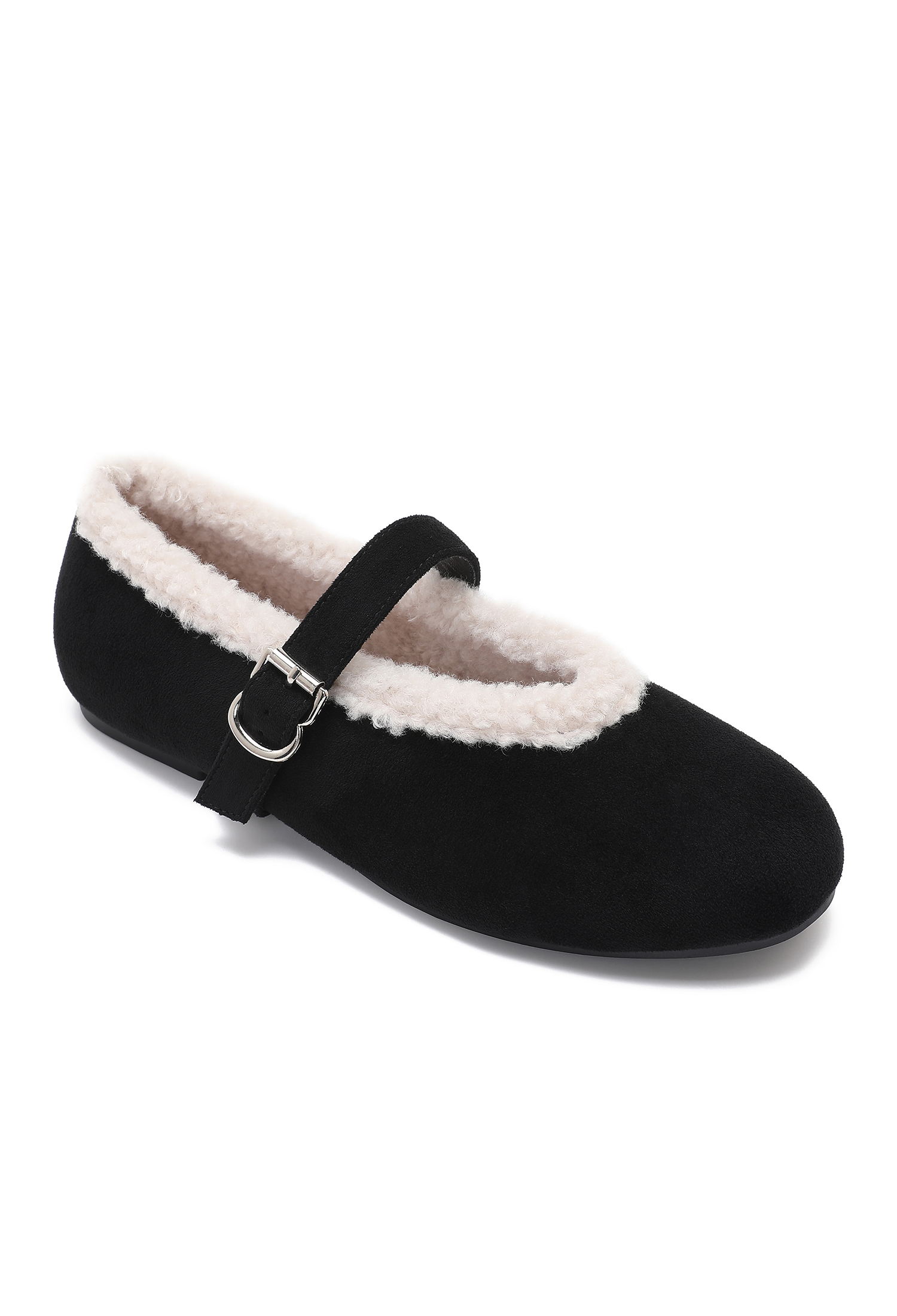 Baleriny Mary Jane Zamszowe