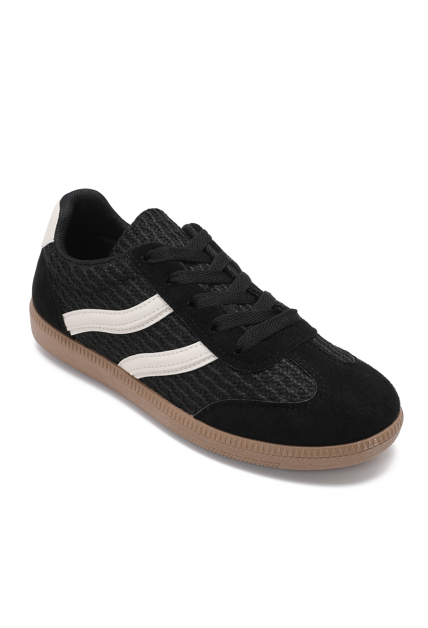 Sneakersy Plecione Zamszowe