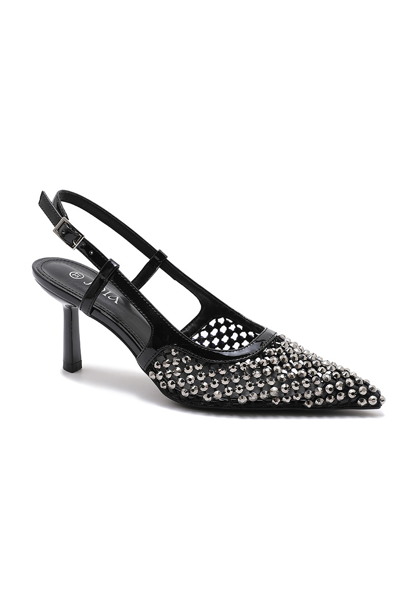 Czółenka Slingback Kryształki