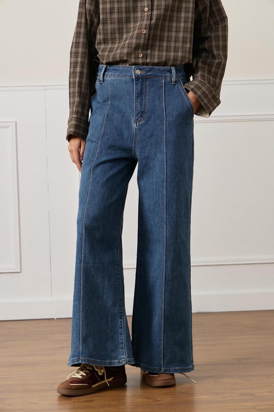 Spodnie Wide Leg z przeszyciami